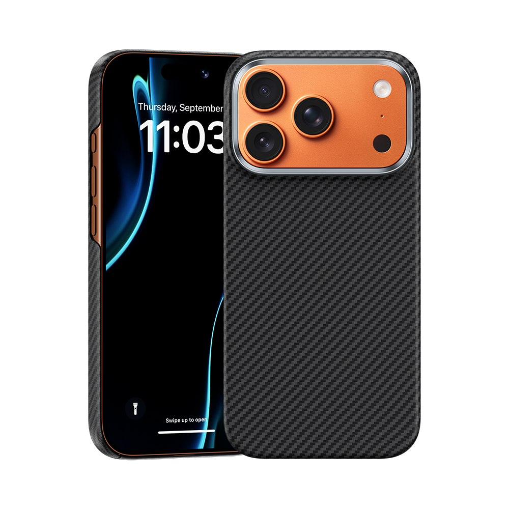 Ansicht der Benks ArmorPro Kevlar® Hülle, die eine hochwertige, leichte Schutzschicht für dein iPhone 17 Pro Max bietet.