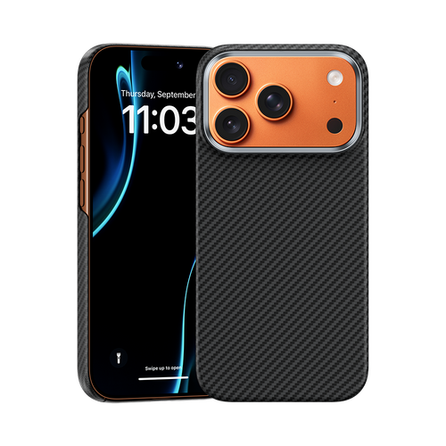 Ansicht der Benks ArmorPro Kevlar® Hülle, die eine hochwertige, leichte Schutzschicht für dein iPhone 17 Pro Max bietet.