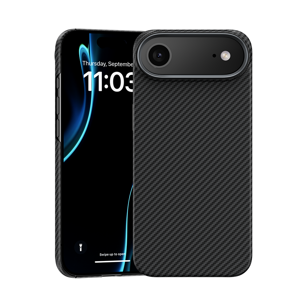 Ansicht der Benks ArmorPro Kevlar® Hülle, die eine hochwertige, leichte Schutzschicht für dein iPhone 17 Pro Max bietet.