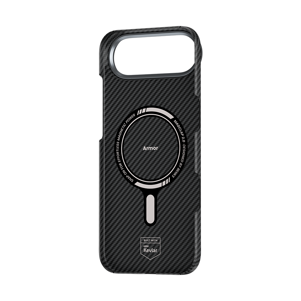 Ansicht der Benks ArmorPro Kevlar® Hülle, die eine hochwertige, leichte Schutzschicht für dein iPhone 17 Pro Max bietet.