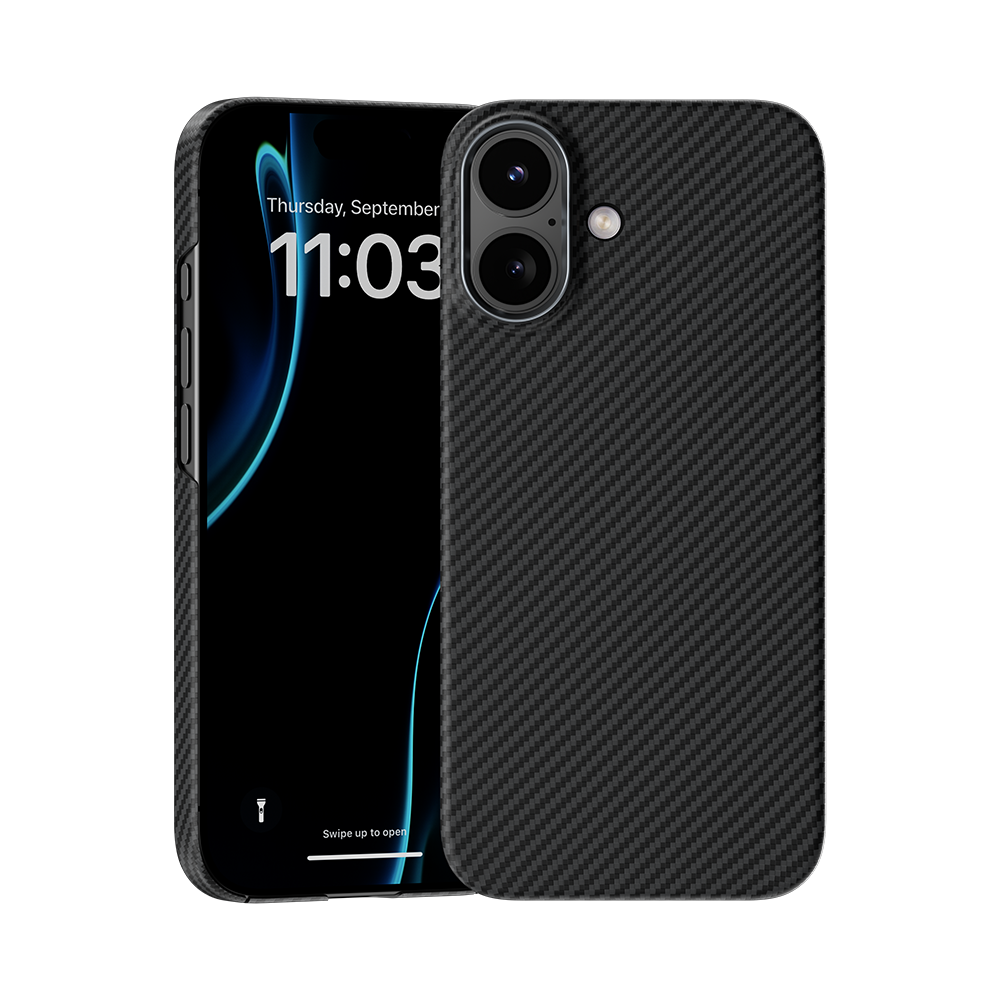 ArmorAir Kevlar®-Faser Hülle für iPhone 17 – ultraleicht, MagSafe-kompatibel, mit Aluminium-Kameraring.