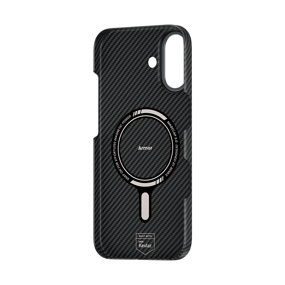 ArmorAir Kevlar®-Faser Hülle für iPhone 17 – ultraleicht, MagSafe-kompatibel, mit Aluminium-Kameraring.