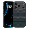 Ansicht der Kevlar® iPhone 17 Pro Max Hülle mit schlankem Design, leichter Langlebigkeit und präzisen Aussparungen.
