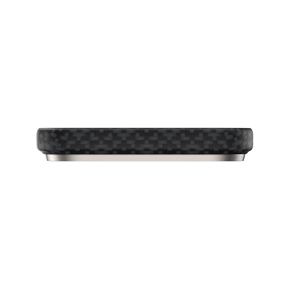 Ansicht der Kevlar® iPhone 17 Pro Max Hülle mit schlankem Design, leichter Langlebigkeit und präzisen Aussparungen.