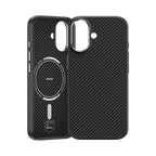 Benks iPhone 17 Hülle aus 600D Kevlar®-Faser für langlebigen, stoßfesten Schutz mit schlanker Carbonfaser-Optik und MagSafe-Kompatibilität.

