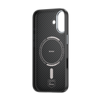 Benks iPhone 17 Hülle aus 600D Kevlar®-Faser für langlebigen, stoßfesten Schutz mit schlanker Carbonfaser-Optik und MagSafe-Kompatibilität.

