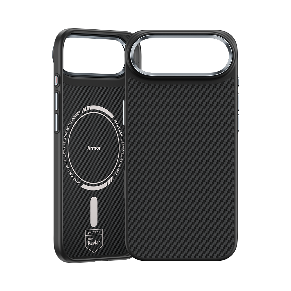 ArmorPro Hülle mit Kevlar® 600D für iPhone 17 Air – stoßfest, langlebig, mit Carbonfaser-Optik und MagSafe-Kompatibilität.

