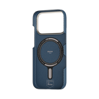 Rückansicht der goldenen ArmorTint Kevlar®-Faser Hülle für iPhone 17 Pro Max, MagSafe-kompatibel mit erhöhtem Linsenschutzrahmen.

