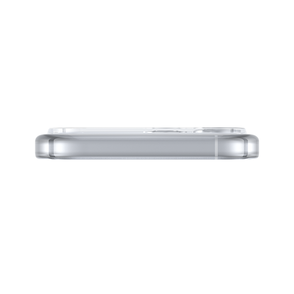 Klare Phone Hülle montiert auf iPhone 17 Pro, die transparentes Design und Kameradurchbruch zeigt.

