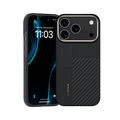 Seitenprofil der Montage ArmorPro Hülle für iPhone 17 Pro, die das schlanke Design, die Funktion ohne Signalstörungen und die ergonomische Tastenplatzierung hervorhebt.
