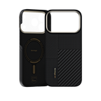 Seitenprofil der Montage ArmorPro Hülle für iPhone 17 Pro, die das schlanke Design, die Funktion ohne Signalstörungen und die ergonomische Tastenplatzierung hervorhebt.
